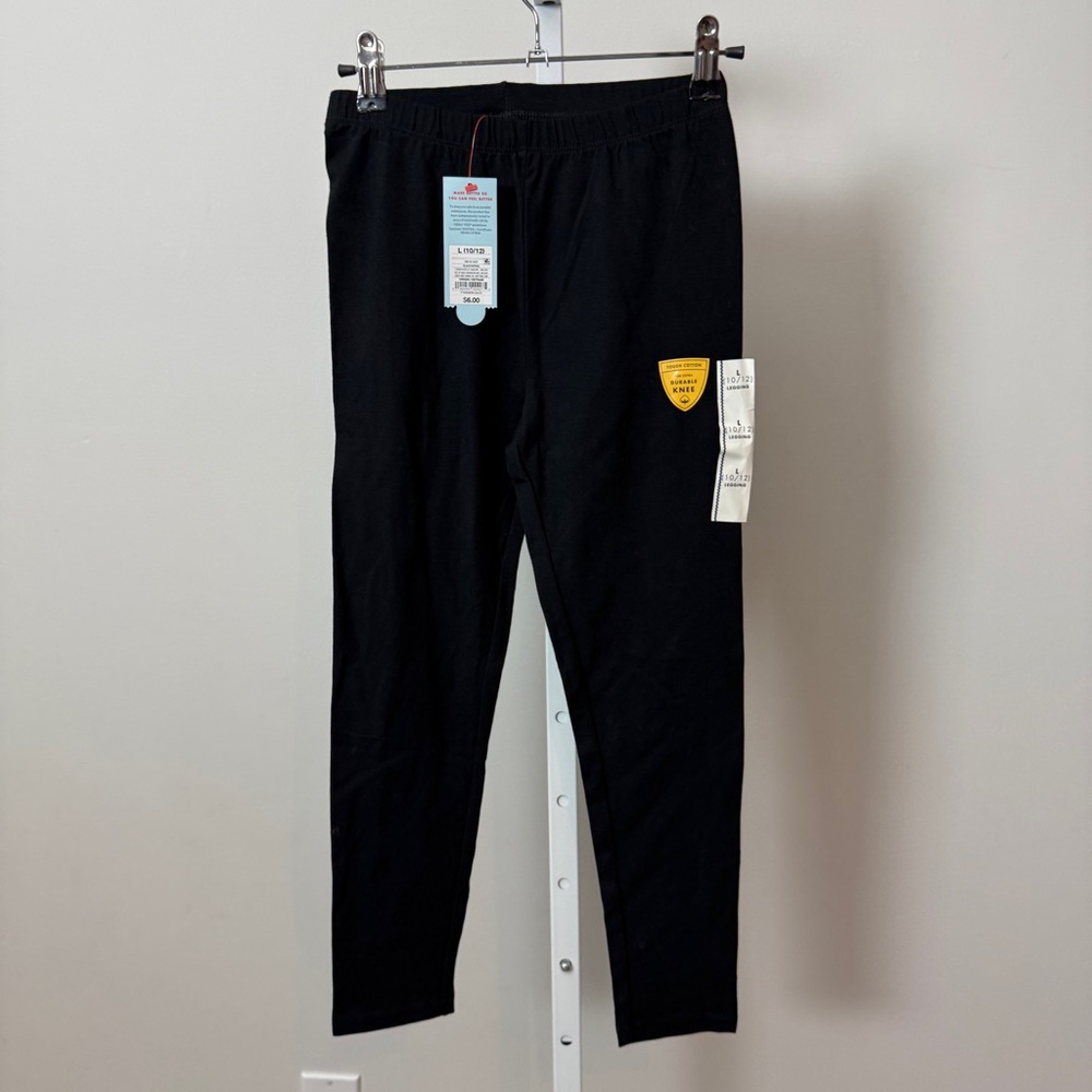 Cat & Jack Black Leggings with Logo Patch size L new with tags